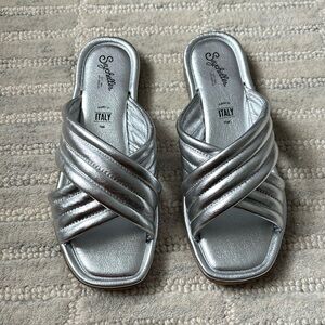 Seychelles Metallic Silver Slide Sandal